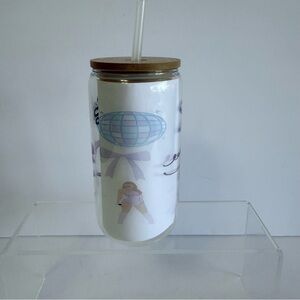 Taylor Swift 16oz Glass Libby Coffee Cup with Bamboo Lid